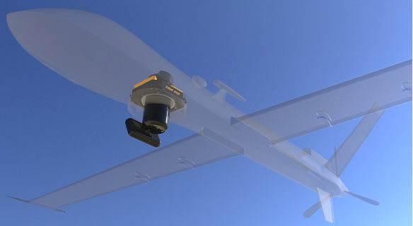 DSM 400 airborne sensor gimbal installed in UAV