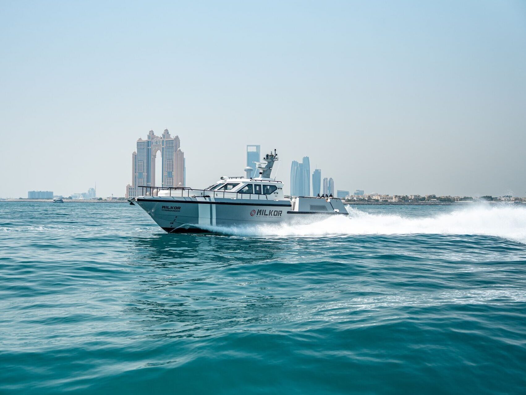 Milkor Commander on water.